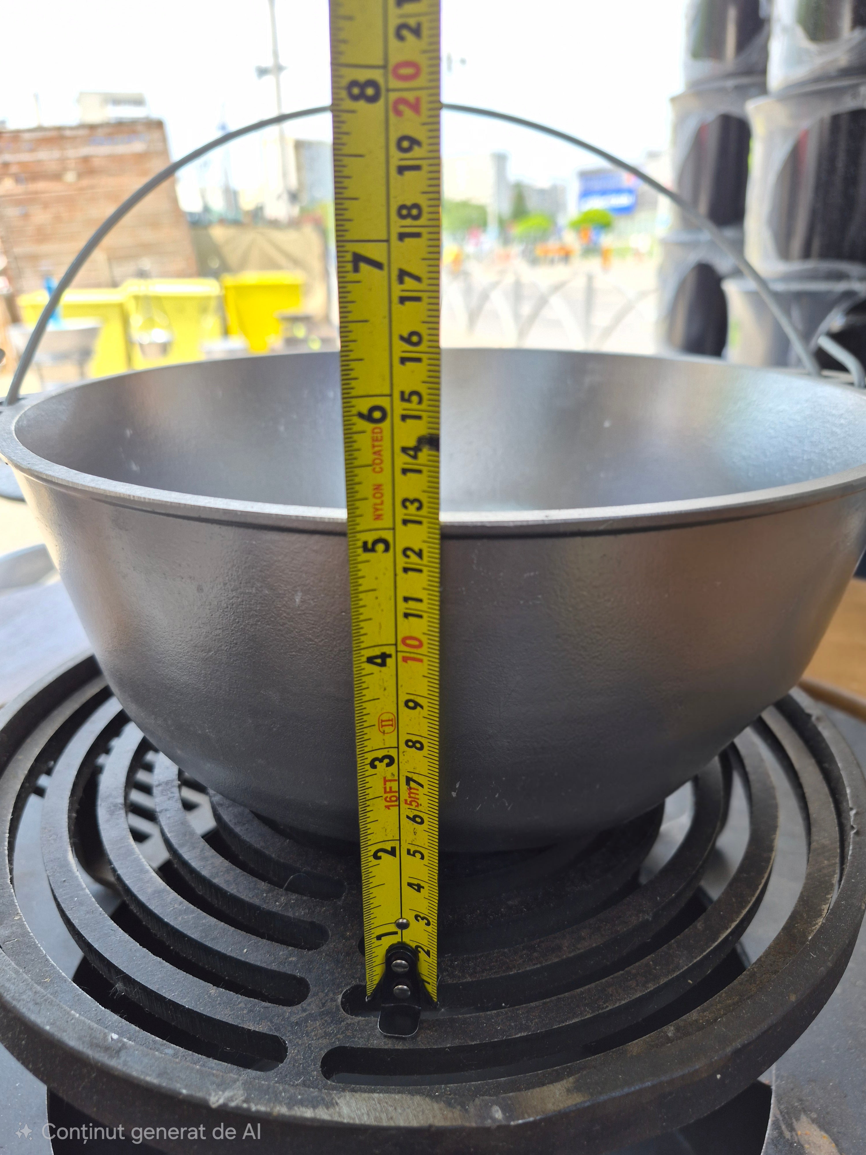 Ceaun 5L Aluminiu turnat cu capac si toartă.