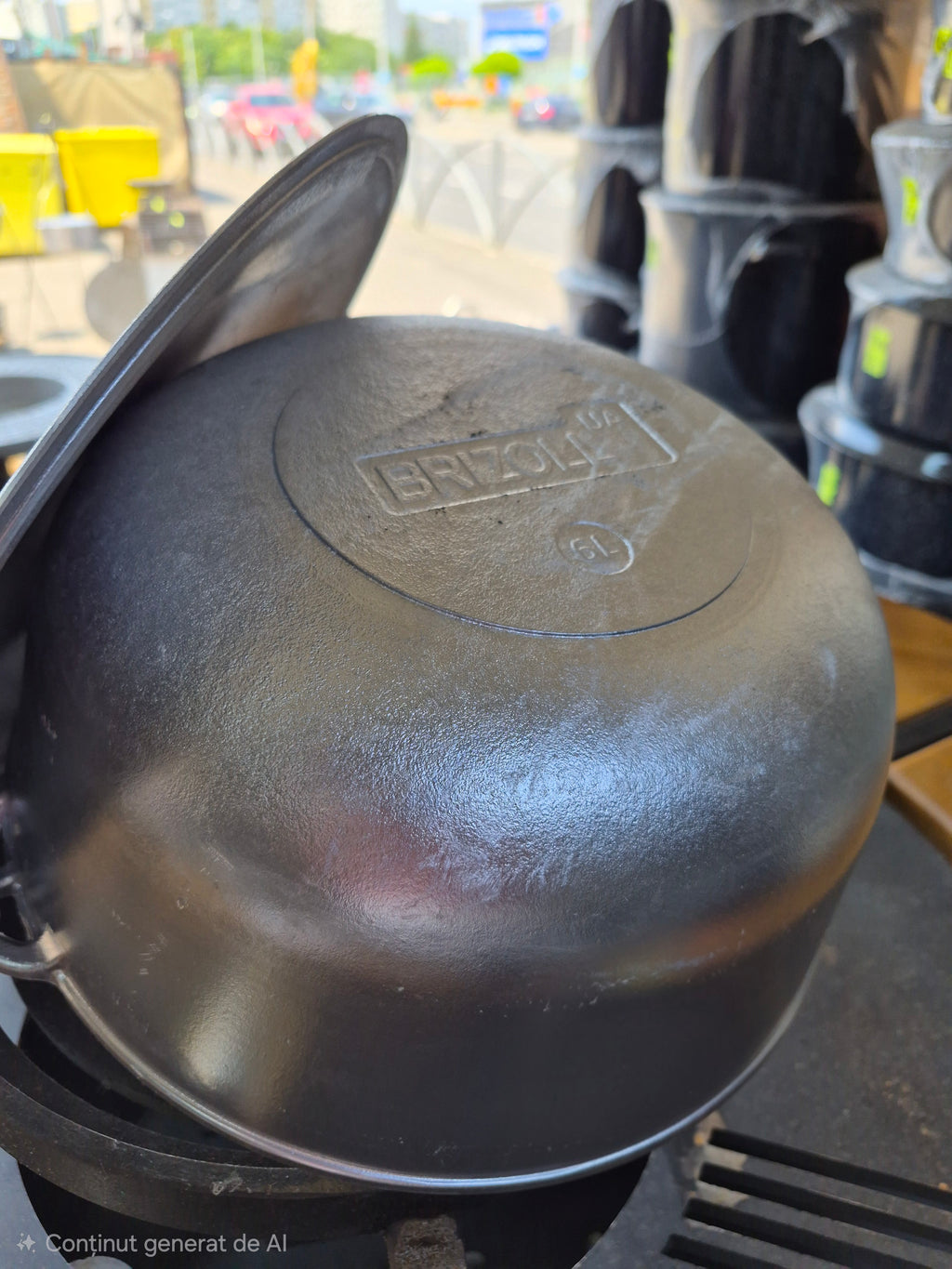 Ceaun 5L Aluminiu turnat cu capac si toartă.